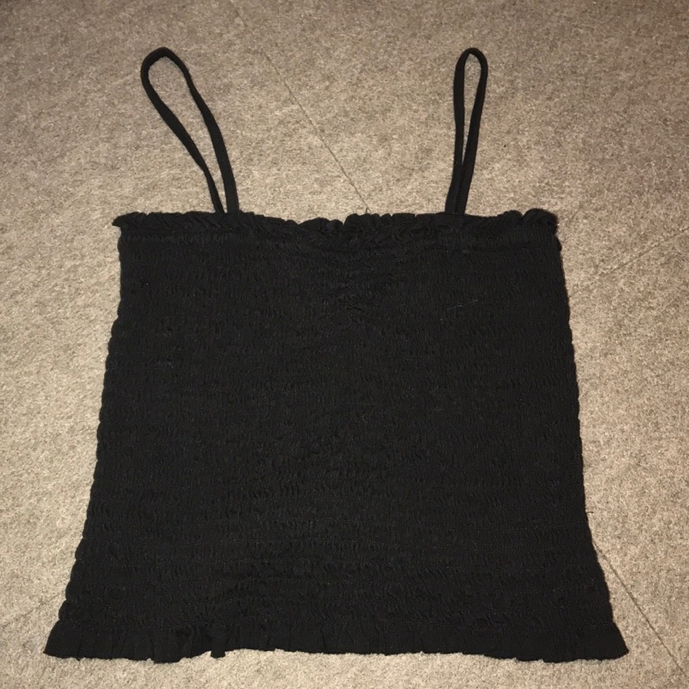 Brandy Melville Black Tight Rouched Tanktop